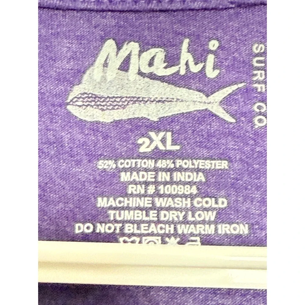 Mahi Surf Co. T-Shirt Men 2XL Purple Myrtle Beach South Carolina Sea Turtle Tee